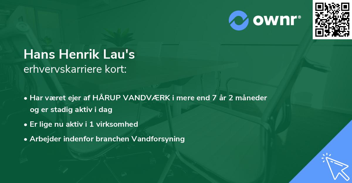 Hans Henrik Lau's erhvervskarriere kort
