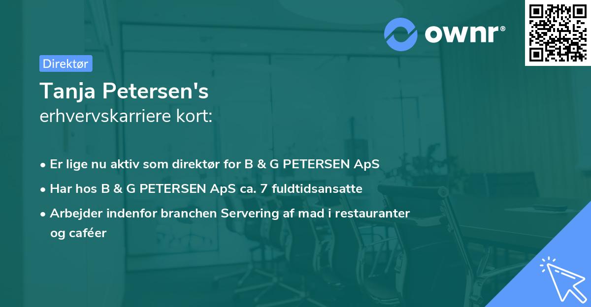 Tanja Petersen's erhvervskarriere kort