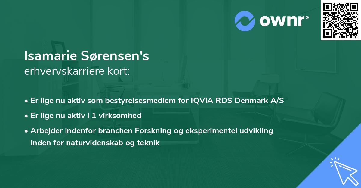 Isamarie Sørensen's erhvervskarriere kort