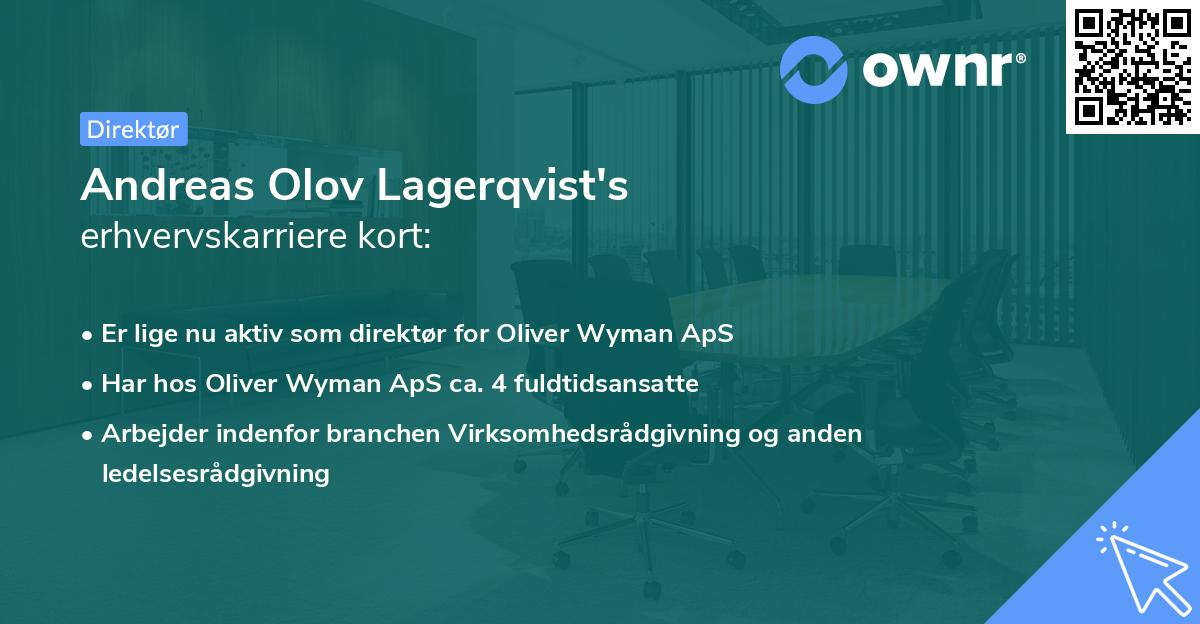 Andreas Olov Lagerqvist's erhvervskarriere kort