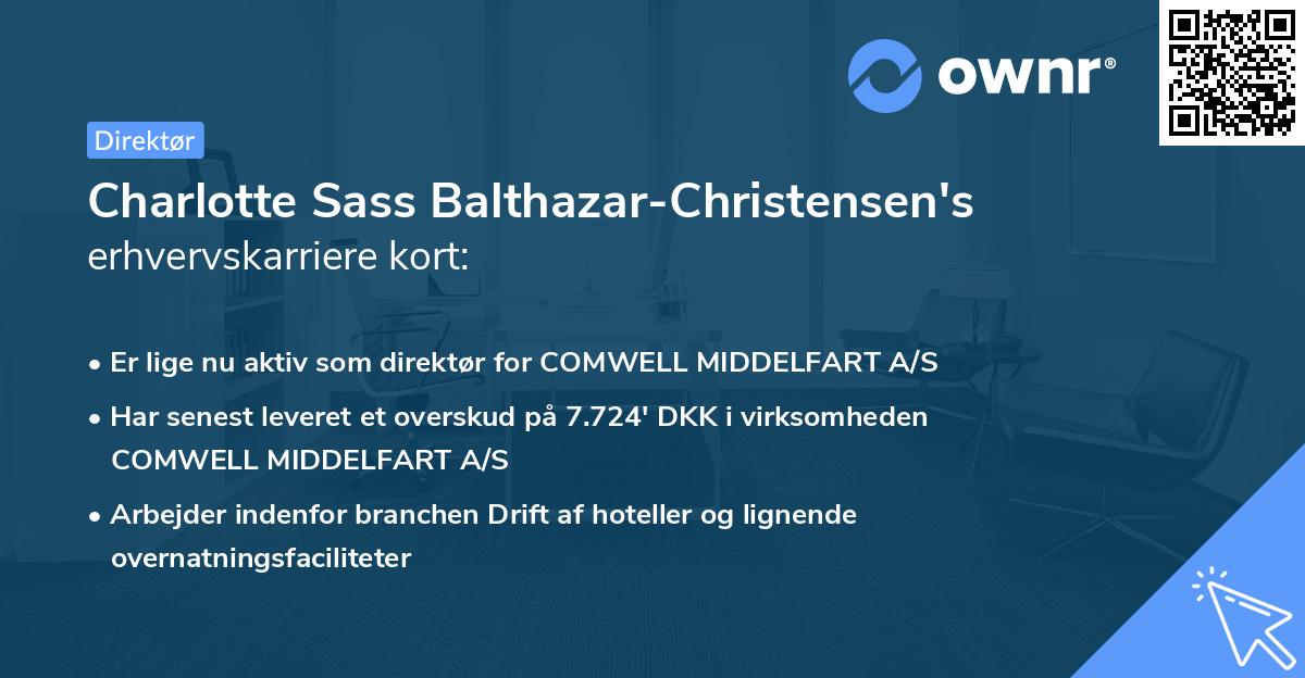 Charlotte Sass Balthazar-Christensen's erhvervskarriere kort