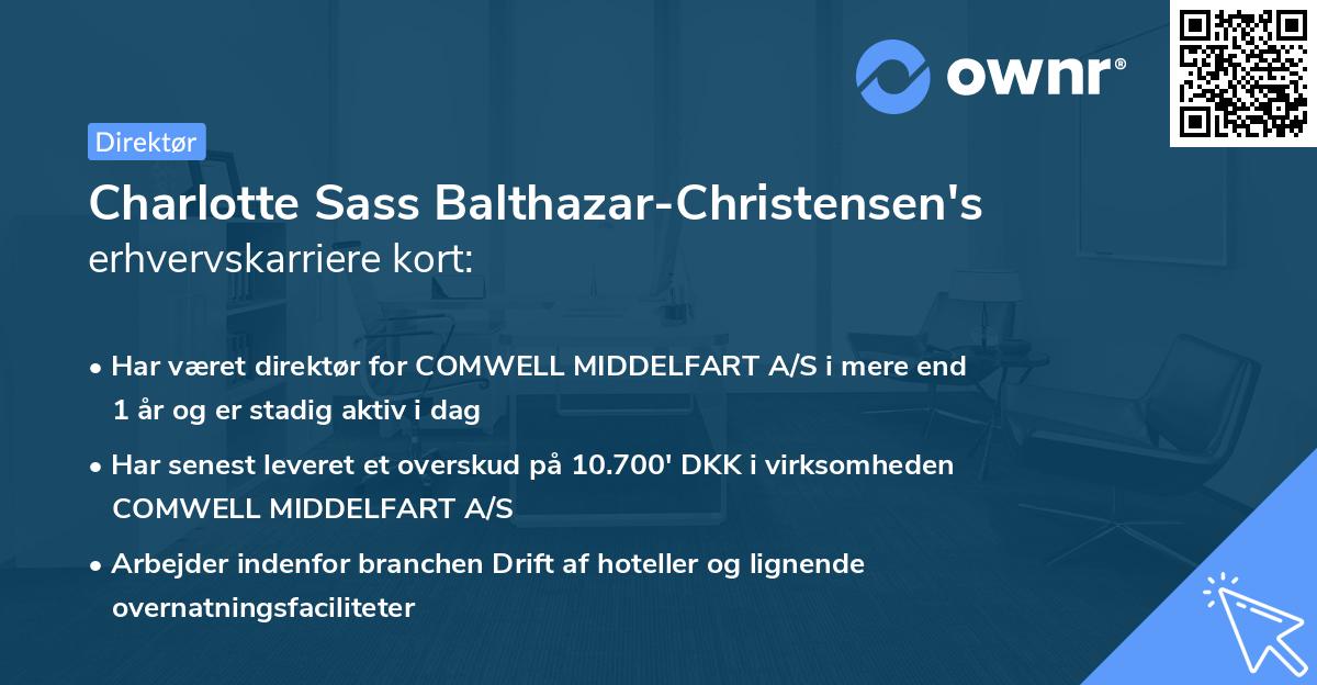 Charlotte Sass Balthazar-Christensen's erhvervskarriere kort