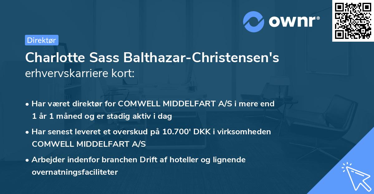 Charlotte Sass Balthazar-Christensen's erhvervskarriere kort