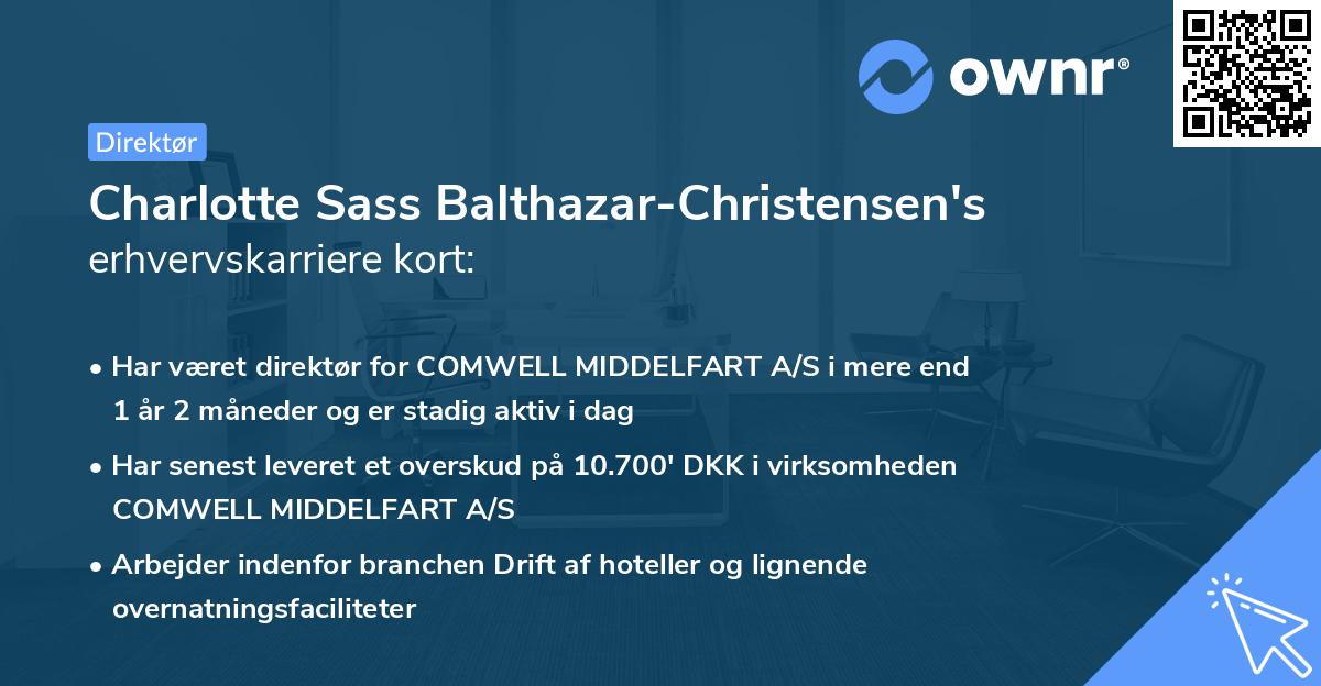 Charlotte Sass Balthazar-Christensen's erhvervskarriere kort