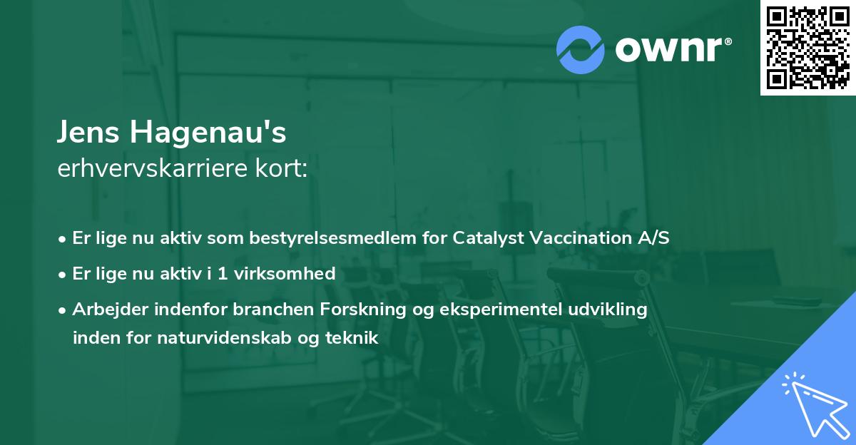 Jens Hagenau's erhvervskarriere kort