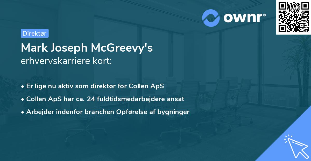 Mark Joseph McGreevy's erhvervskarriere kort