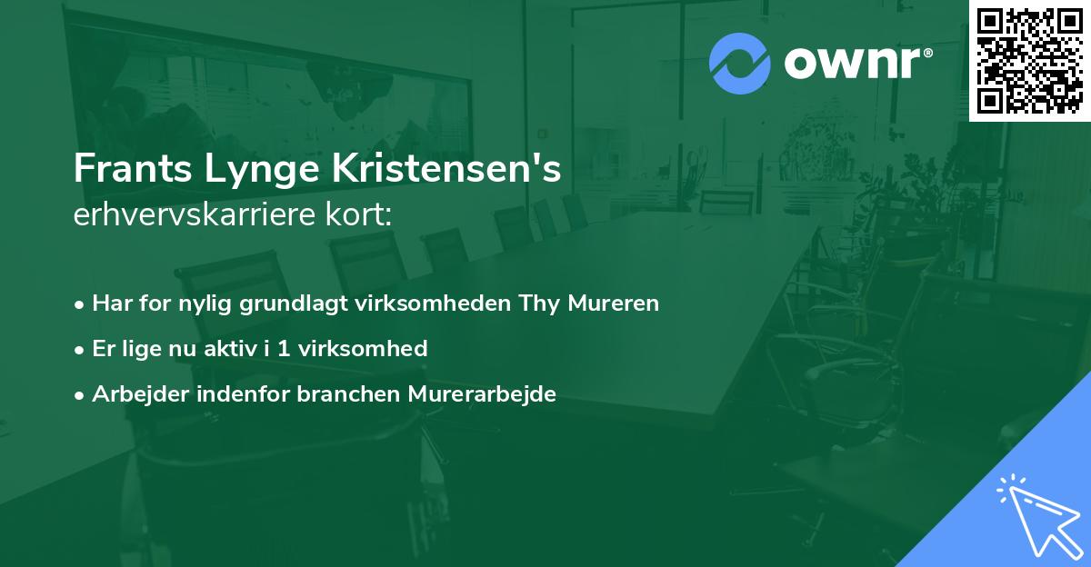 Frants Lynge Kristensen's erhvervskarriere kort