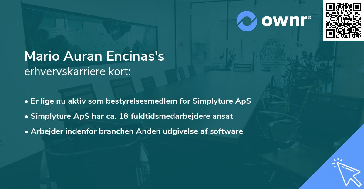 Mario Auran Encinas's erhvervskarriere kort