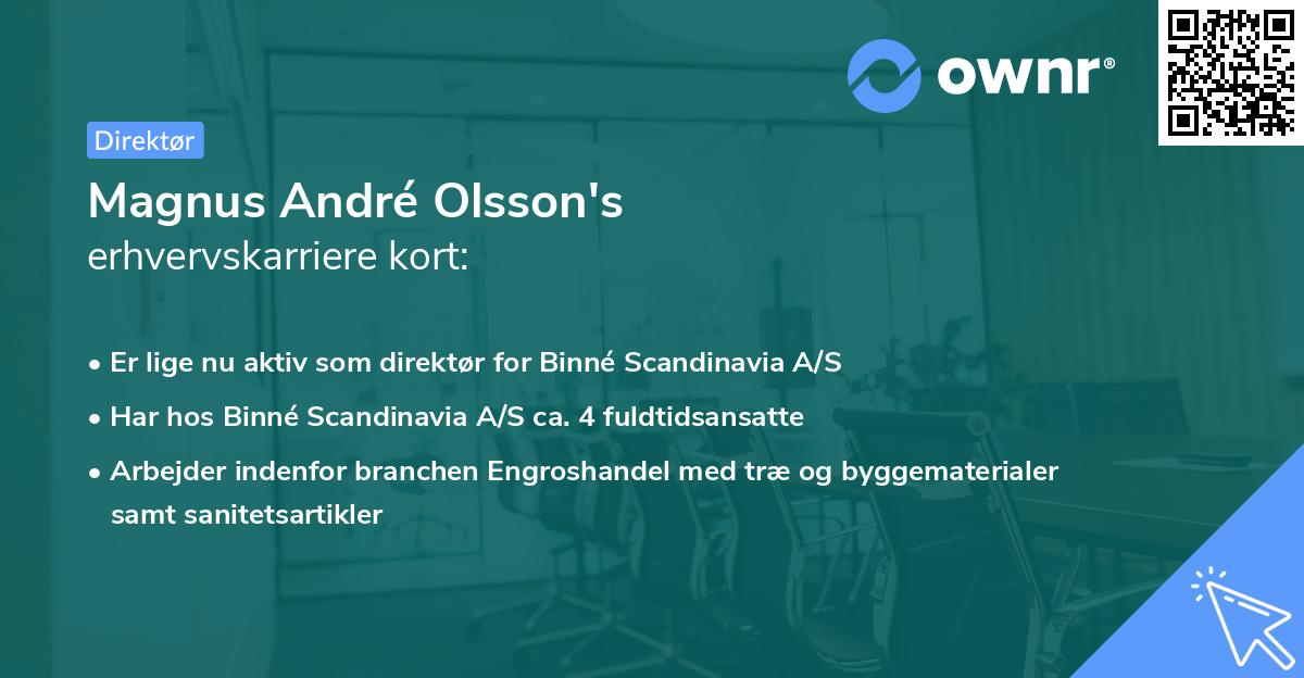 Magnus André Olsson's erhvervskarriere kort