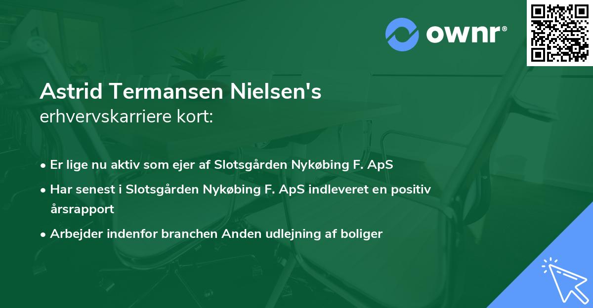 Astrid Termansen Nielsen's erhvervskarriere kort