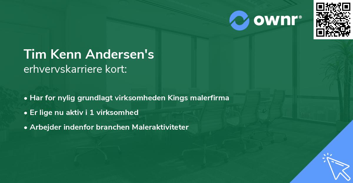 Tim Kenn Andersen's erhvervskarriere kort