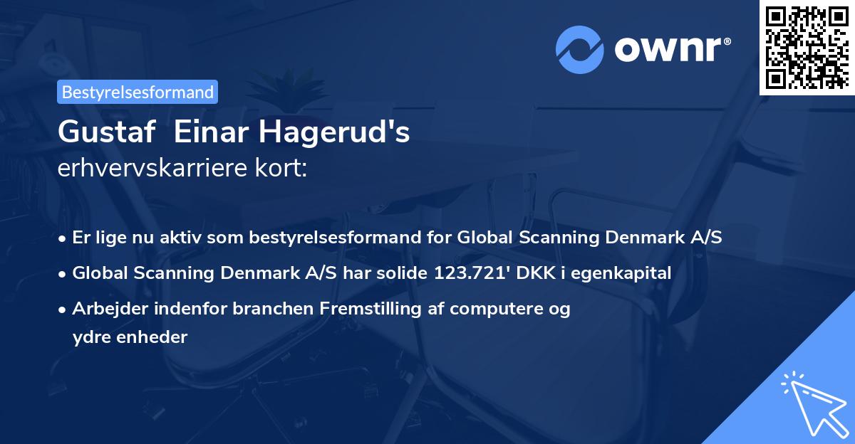 Gustaf Einar Hagerud's erhvervskarriere kort