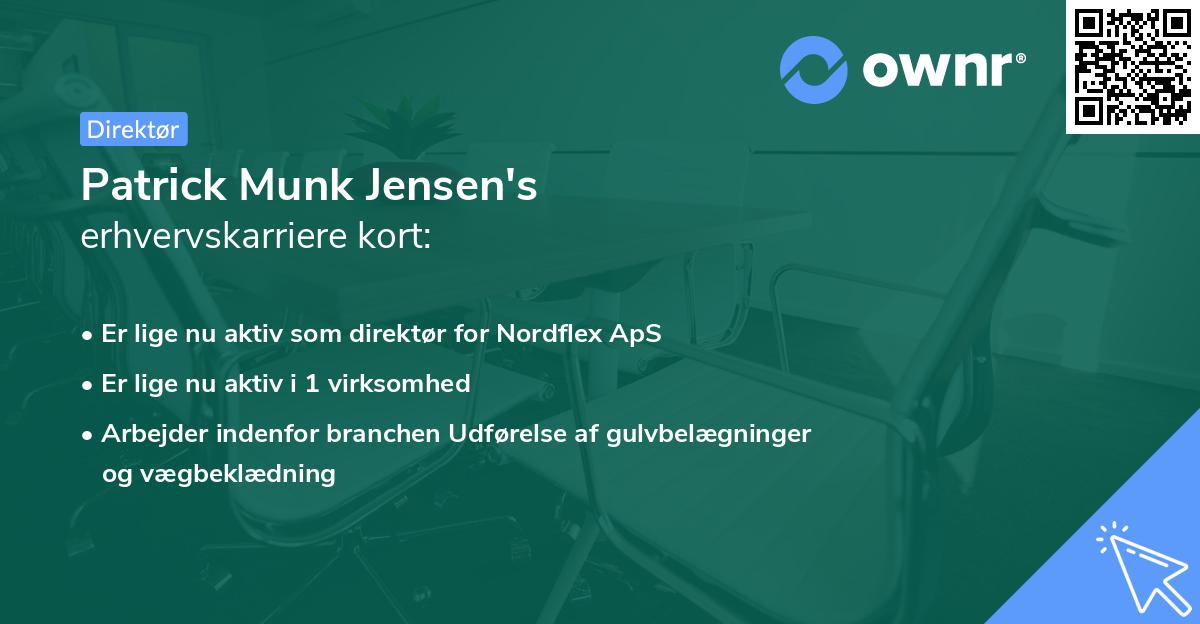 Patrick Munk Jensen's erhvervskarriere kort