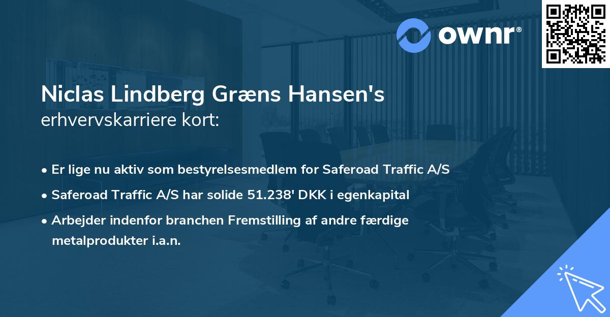 Niclas Lindberg Græns Hansen's erhvervskarriere kort