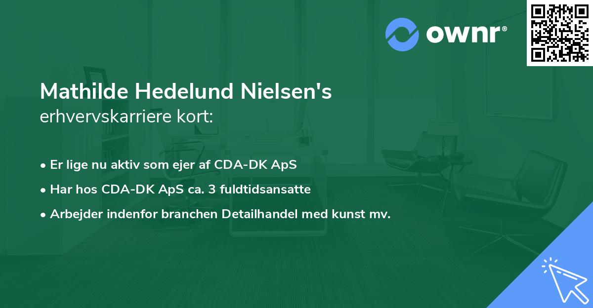Mathilde Hedelund Nielsen's erhvervskarriere kort