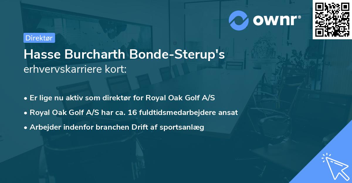 Hasse Burcharth Bonde-Sterup's erhvervskarriere kort