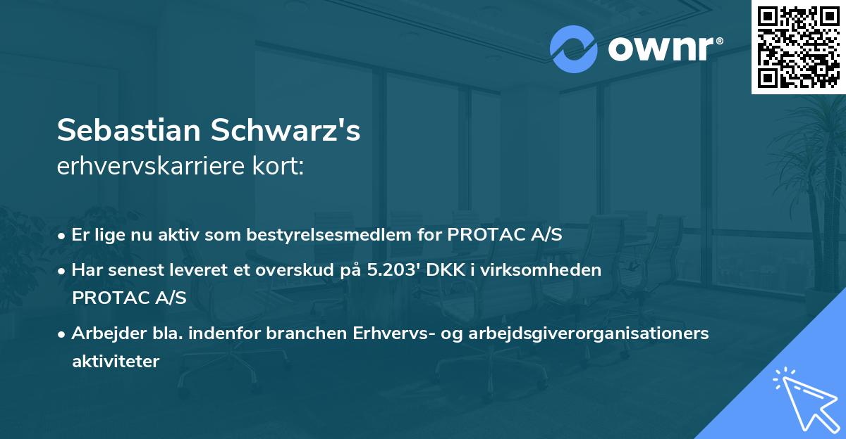Sebastian Schwarz's erhvervskarriere kort