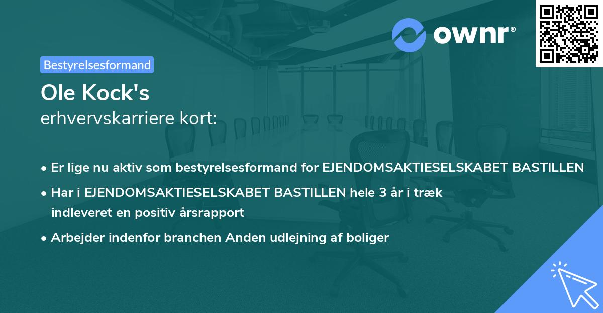 Ole Kock's erhvervskarriere kort