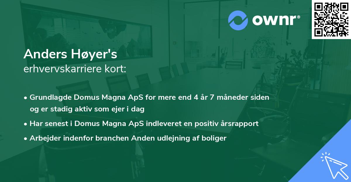Anders Høyer's erhvervskarriere kort