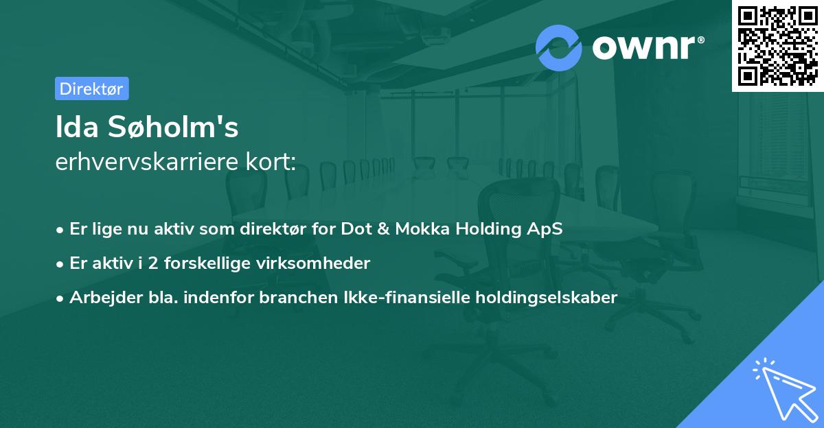 Ida Søholm's erhvervskarriere kort