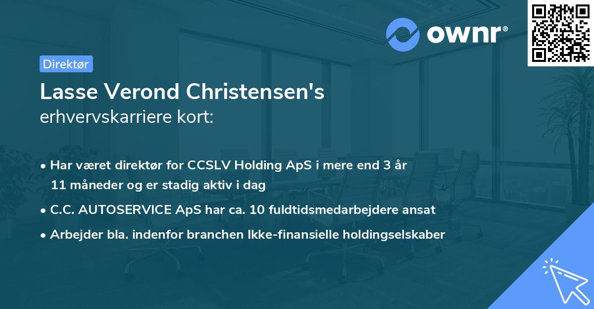 Lasse Verond Christensen's erhvervskarriere kort