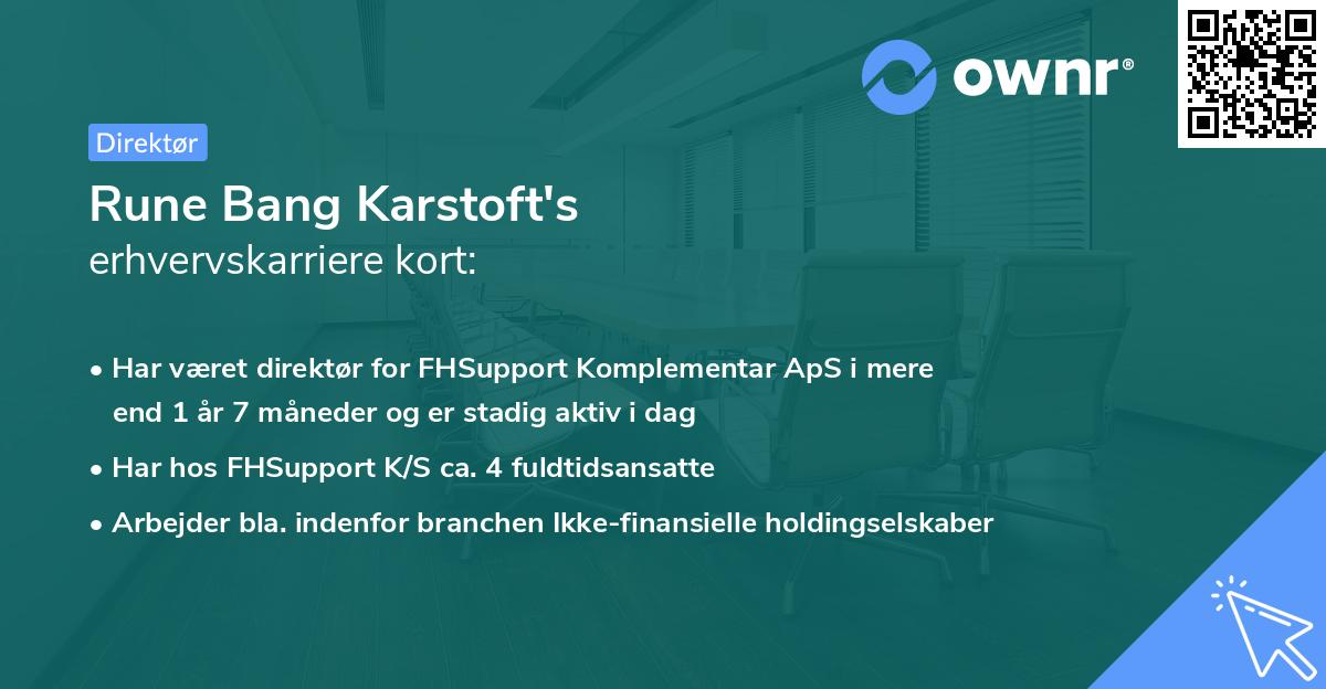 Rune Bang Karstoft's erhvervskarriere kort