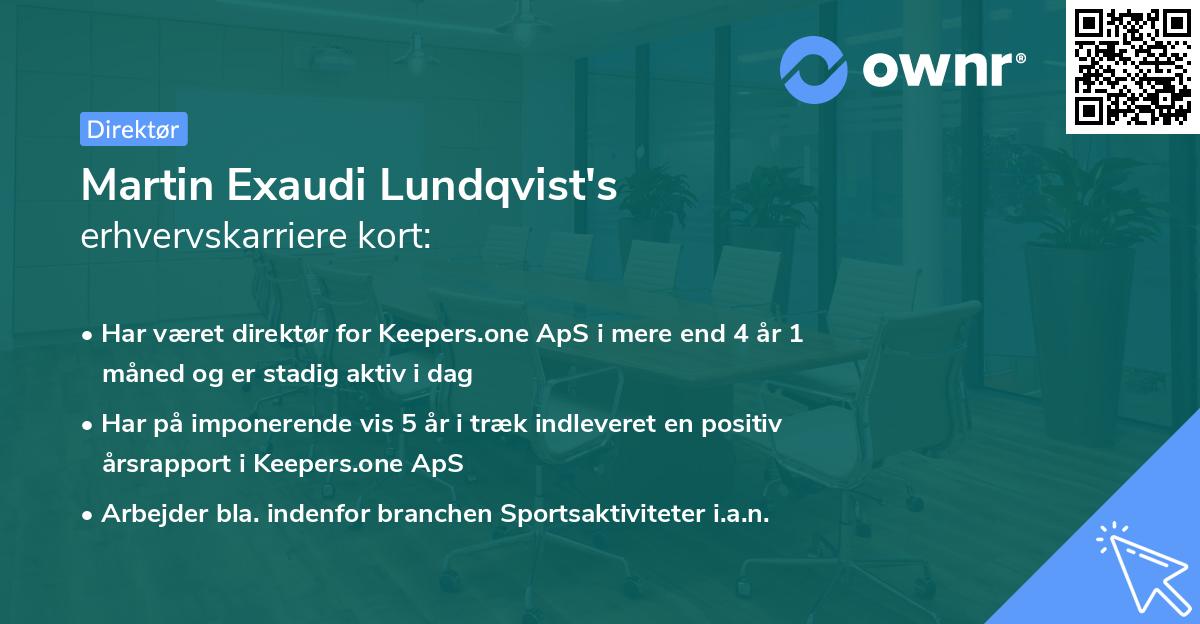 Martin Exaudi Lundqvist's erhvervskarriere kort