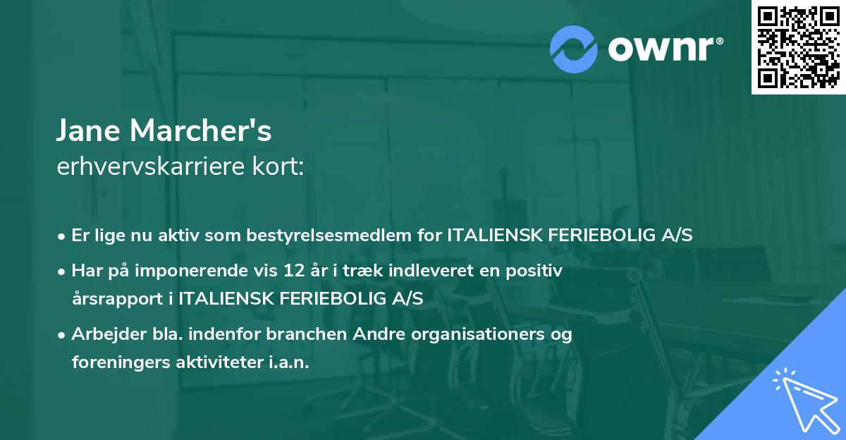 Jane Marcher's erhvervskarriere kort