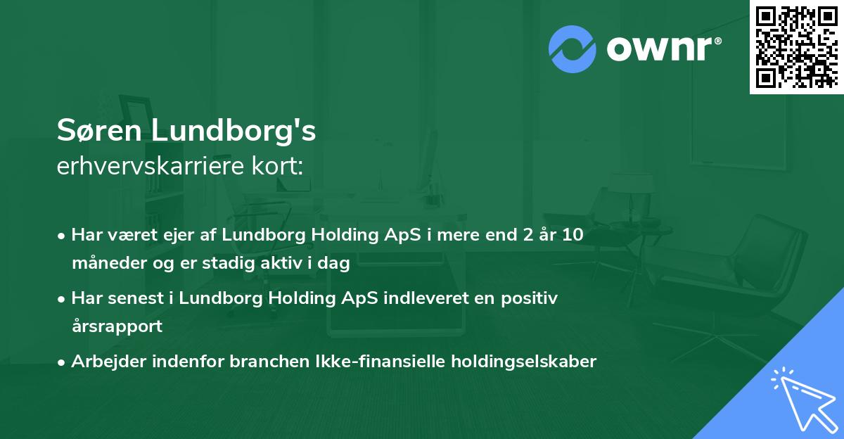 Søren Lundborg's erhvervskarriere kort