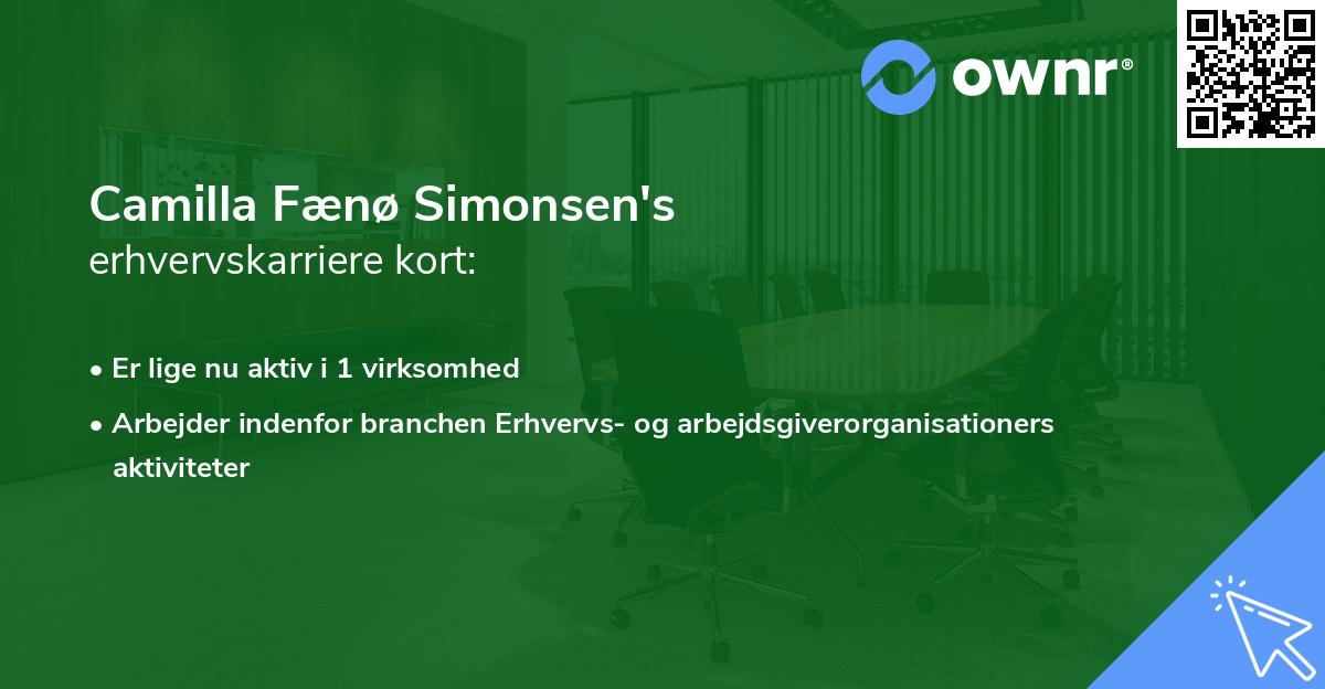 Camilla Fænø Simonsen's erhvervskarriere kort
