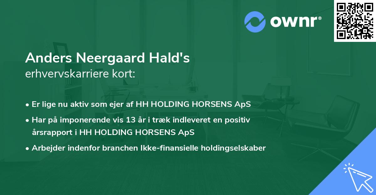Anders Neergaard Hald's erhvervskarriere kort
