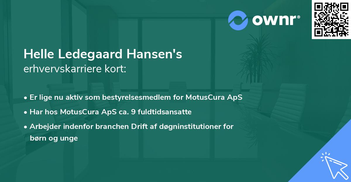 Helle Ledegaard Hansen's erhvervskarriere kort