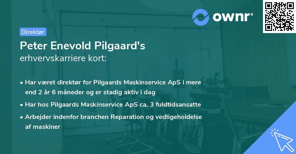 Peter Enevold Pilgaard's erhvervskarriere kort