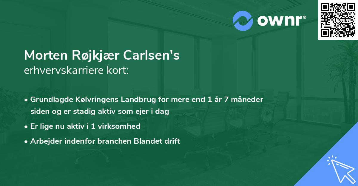 Morten Røjkjær Carlsen's erhvervskarriere kort