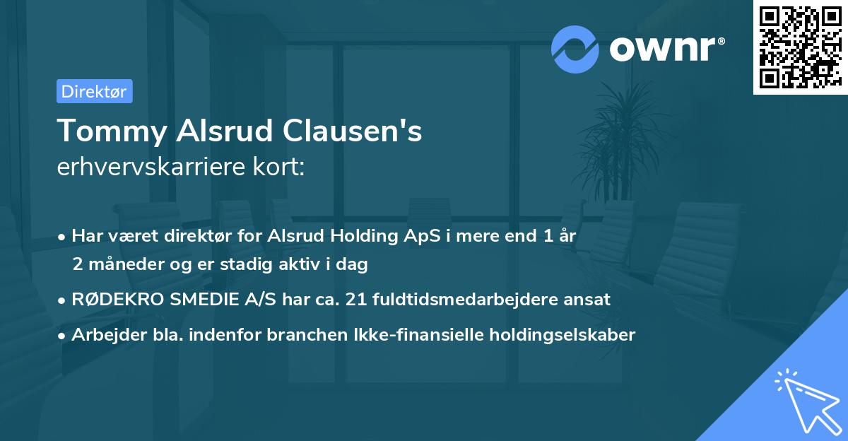 Tommy Alsrud Clausen's erhvervskarriere kort