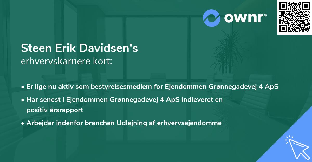 Steen Erik Davidsen's erhvervskarriere kort