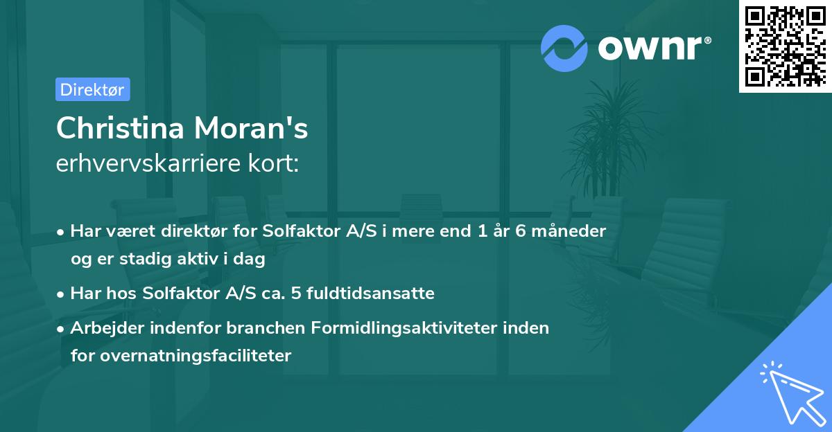 Christina Moran's erhvervskarriere kort