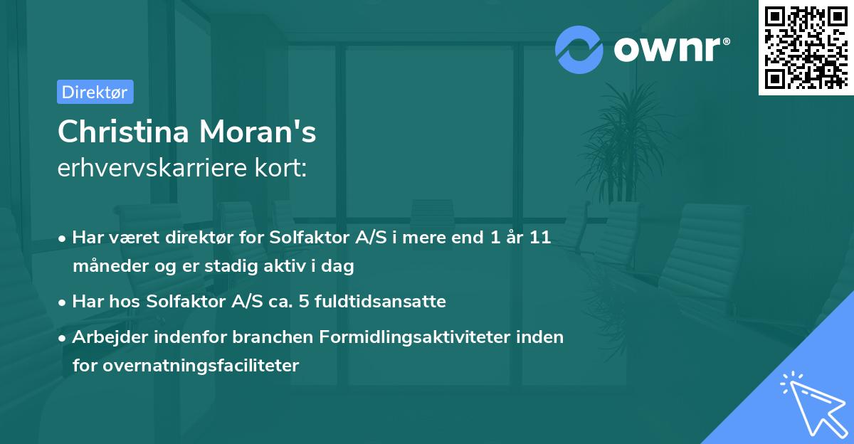 Christina Moran's erhvervskarriere kort