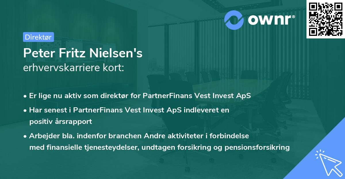 Peter Fritz Nielsen's erhvervskarriere kort