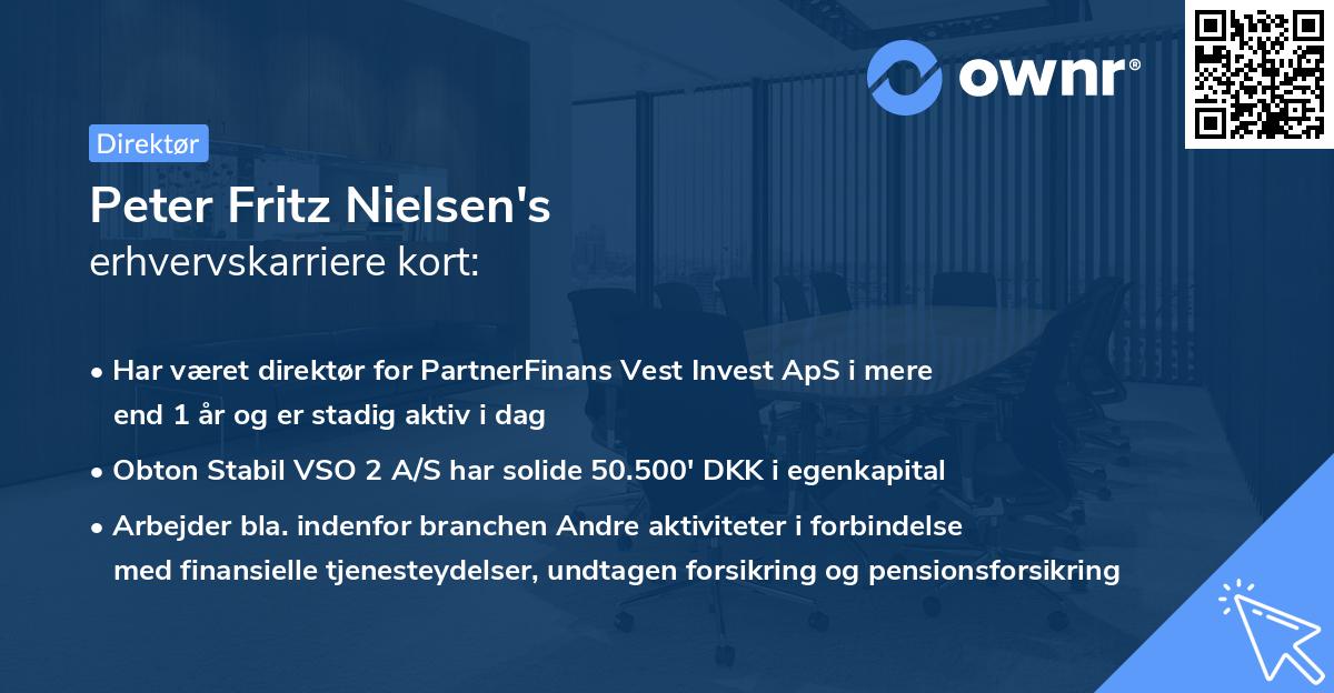 Peter Fritz Nielsen's erhvervskarriere kort