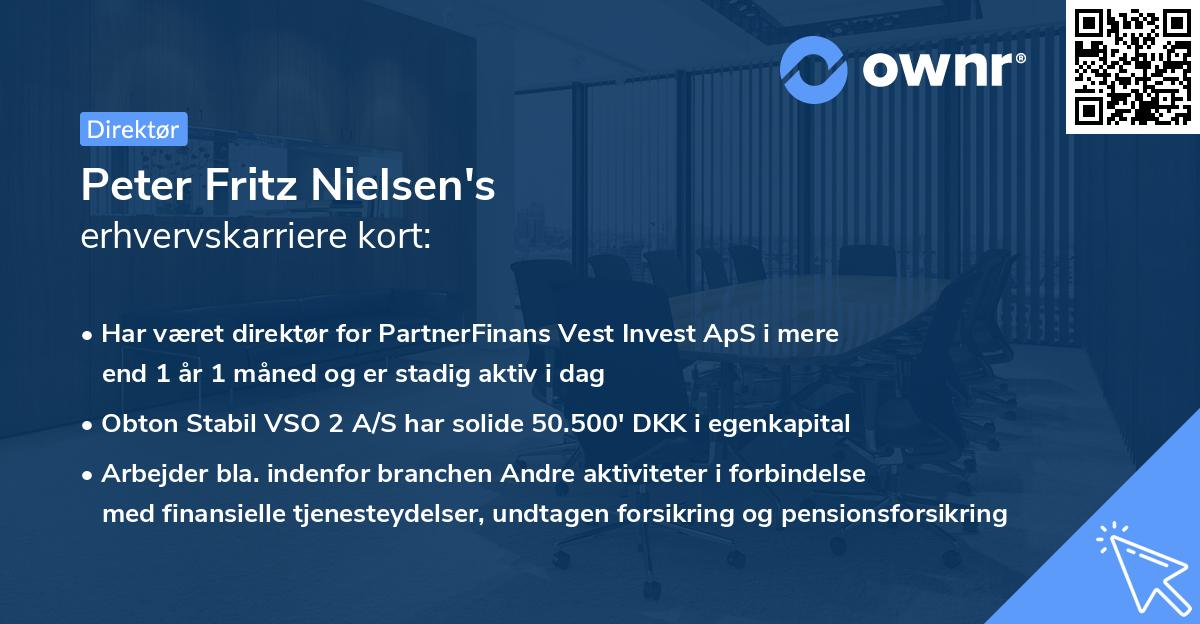 Peter Fritz Nielsen's erhvervskarriere kort
