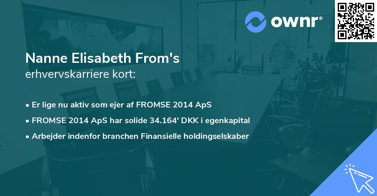 Nanne Elisabeth From's erhvervskarriere kort