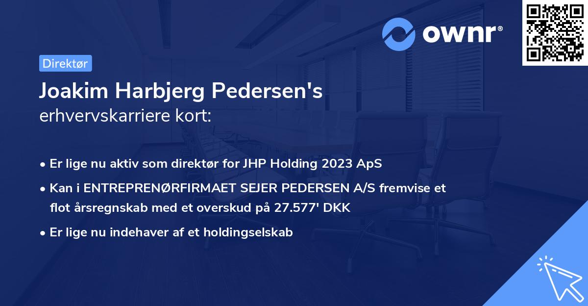 Joakim Harbjerg Pedersen's erhvervskarriere kort