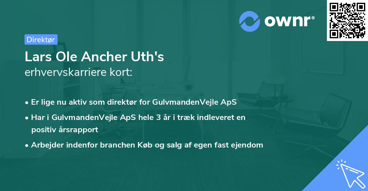 Lars Ole Ancher Uth's erhvervskarriere kort
