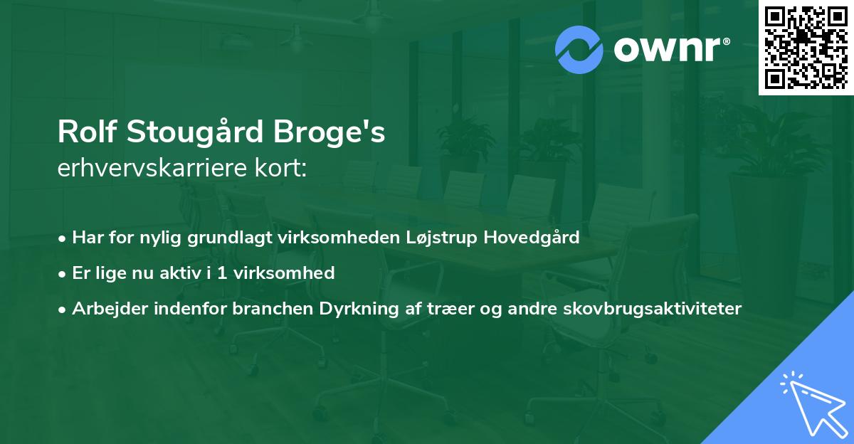 Rolf Stougård Broge's erhvervskarriere kort
