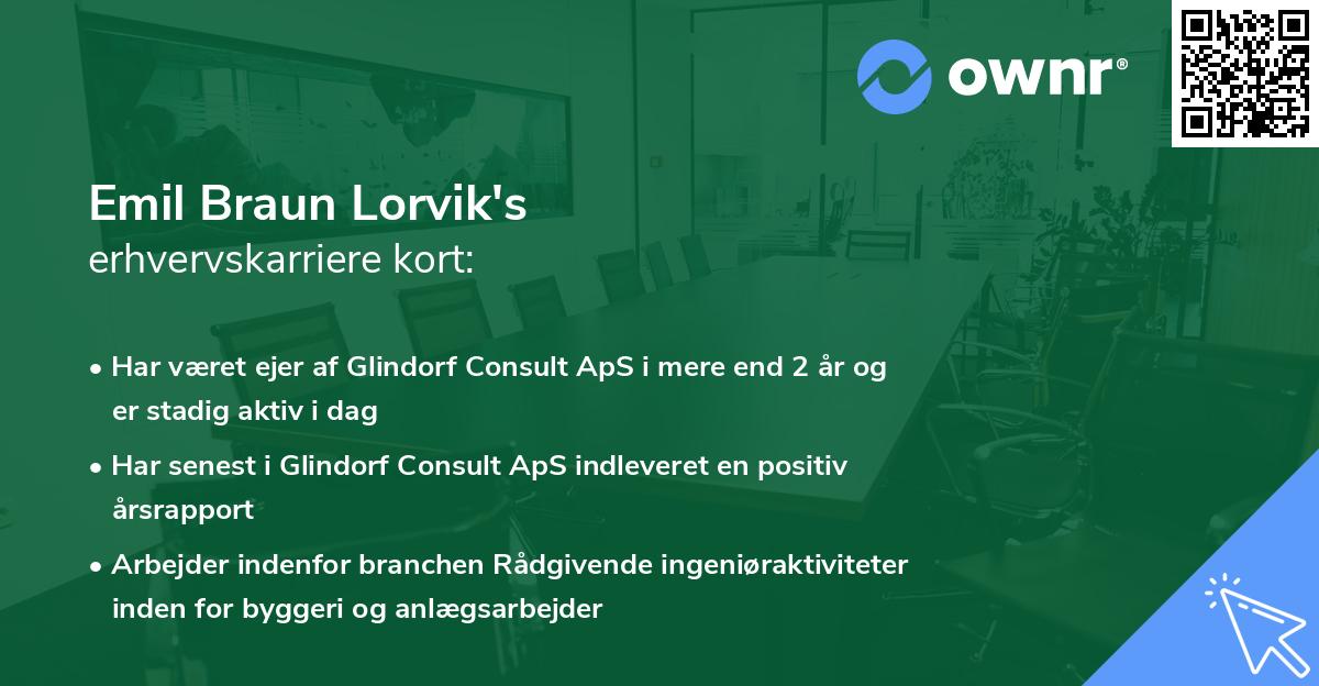 Emil Braun Lorvik's erhvervskarriere kort