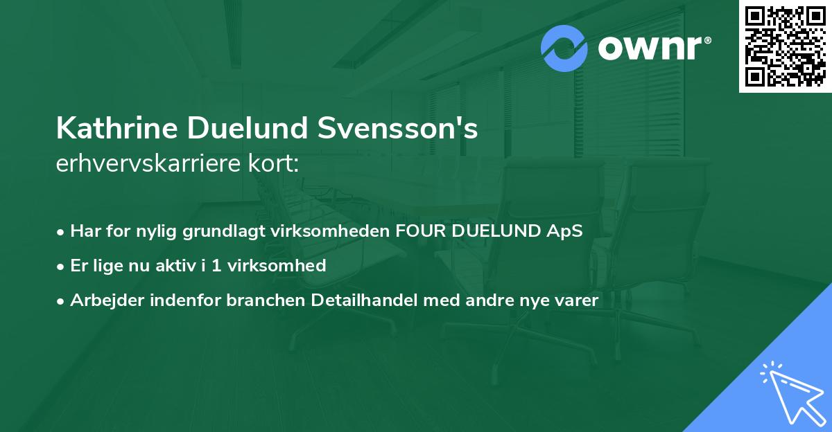 Kathrine Duelund Svensson's erhvervskarriere kort