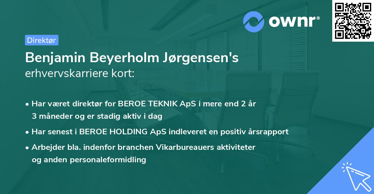 Benjamin Beyerholm Jørgensen's erhvervskarriere kort
