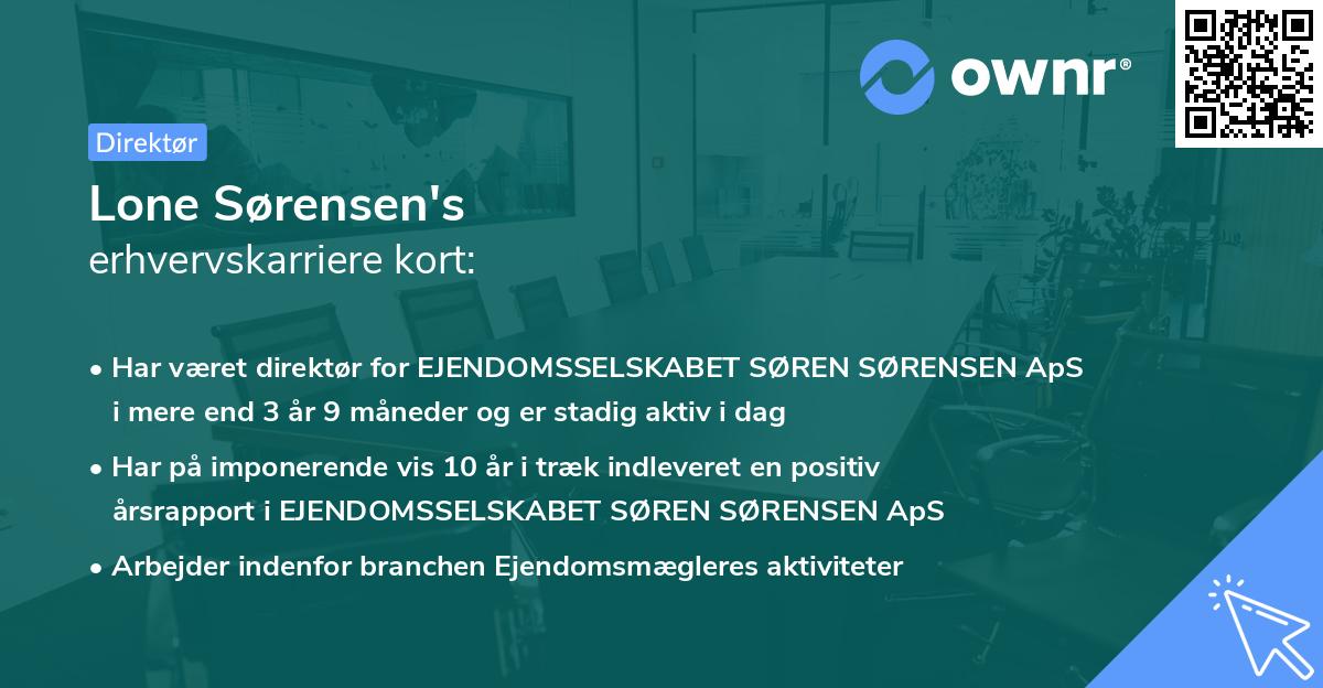 Lone Sørensen's erhvervskarriere kort