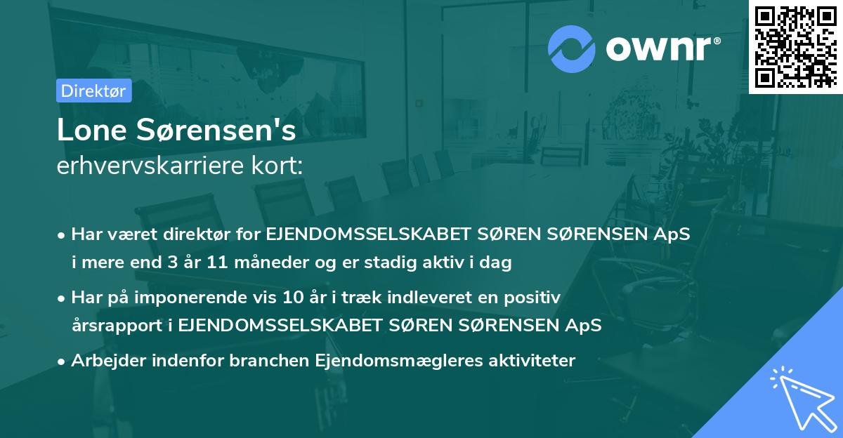 Lone Sørensen's erhvervskarriere kort
